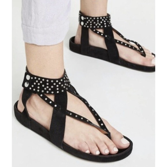 ISABEL MARANT ELLEN LEATHER STUDDED SANDALS SIZE 40 - Picture 8 of 12